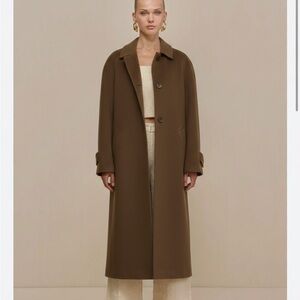 Sophisticated Italian Women's Brown wool long Coat s 12